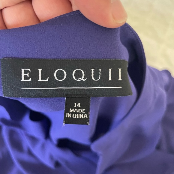 Eloquii Purple Long-Sleeve work Blouse - Picture 9 of 9